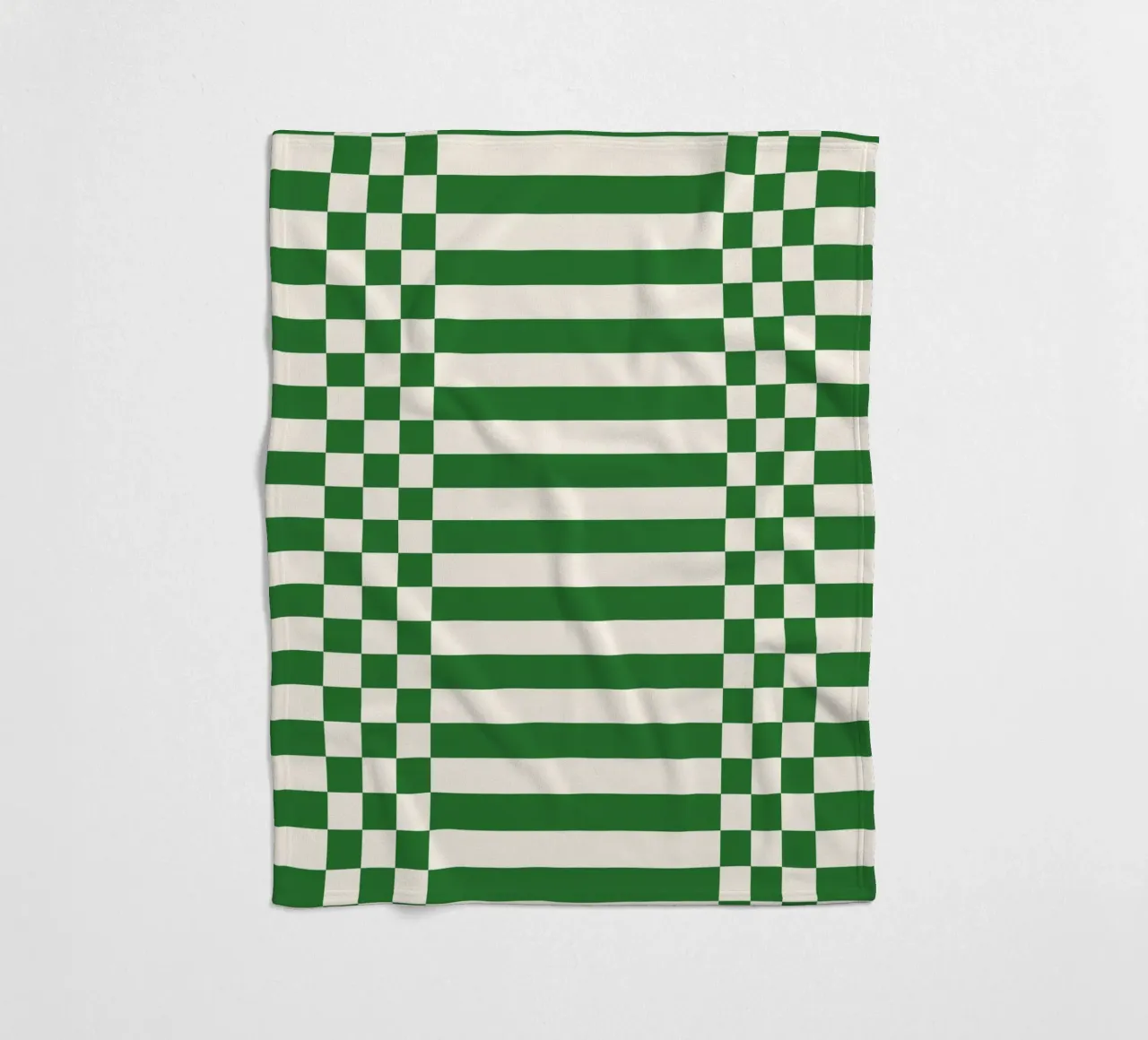 Green checks and lines coperta in pile da TijanaArtStudio88