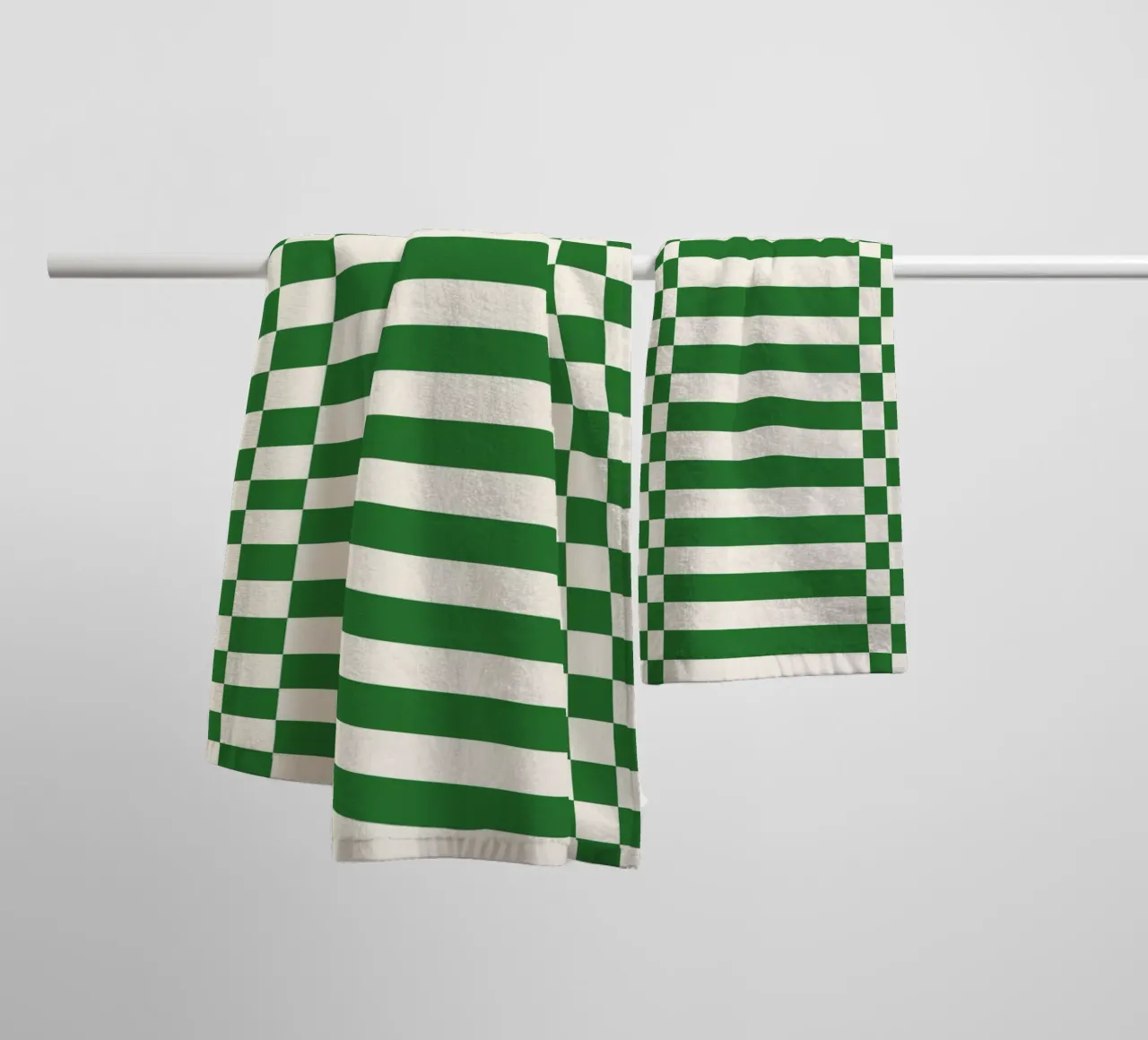 Green checks and lines asciugamano da bagno da TijanaArtStudio88