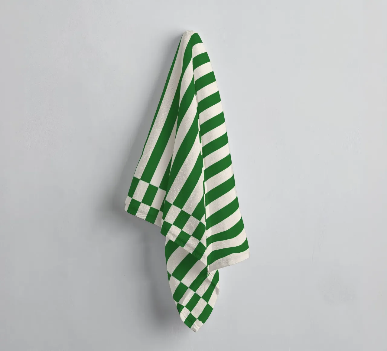 Green checks and lines asciugamano da bagno da TijanaArtStudio88