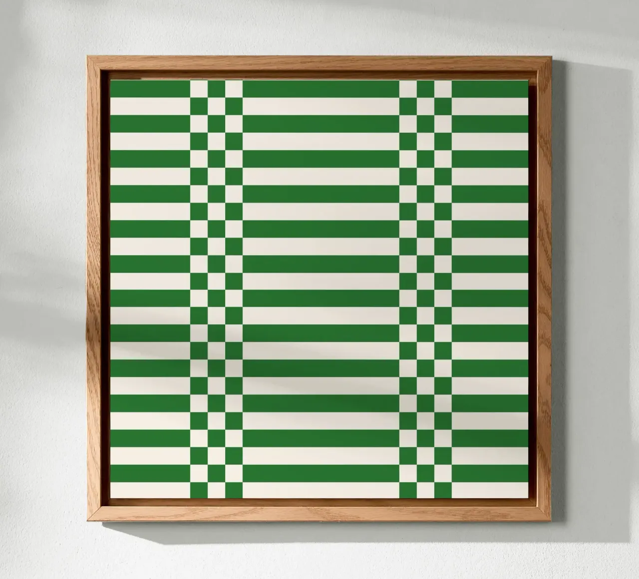 Green checks and lines alluminio dibond da TijanaArtStudio88