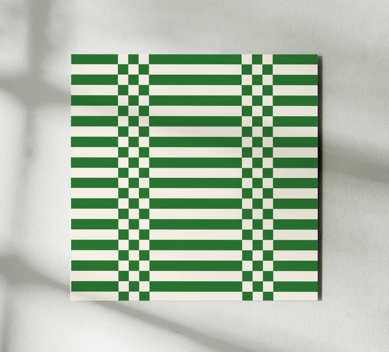 Green checks and lines alluminio dibond da TijanaArtStudio88