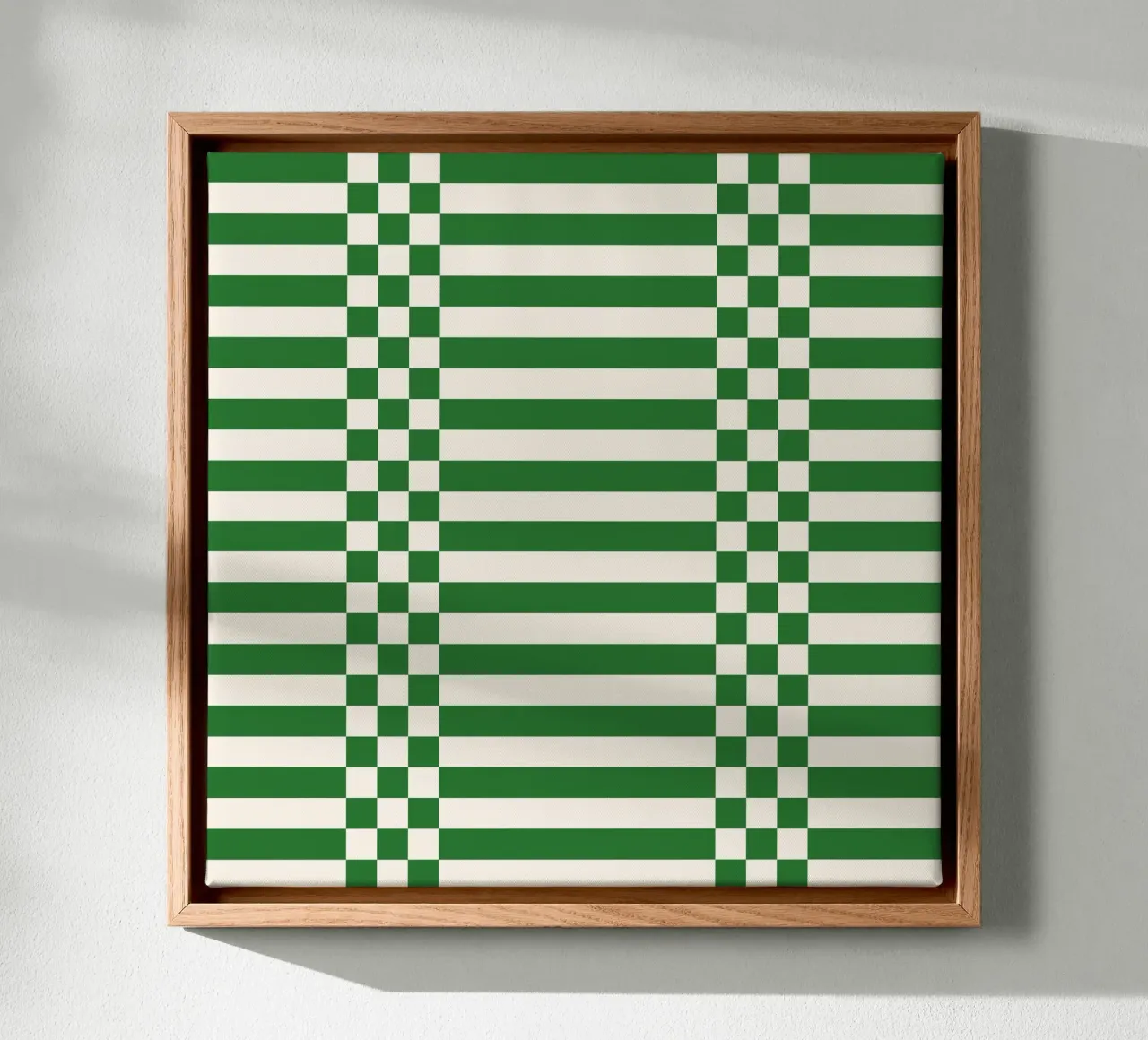 Green checks and lines tela con Cornice a cassetta da TijanaArtStudio88