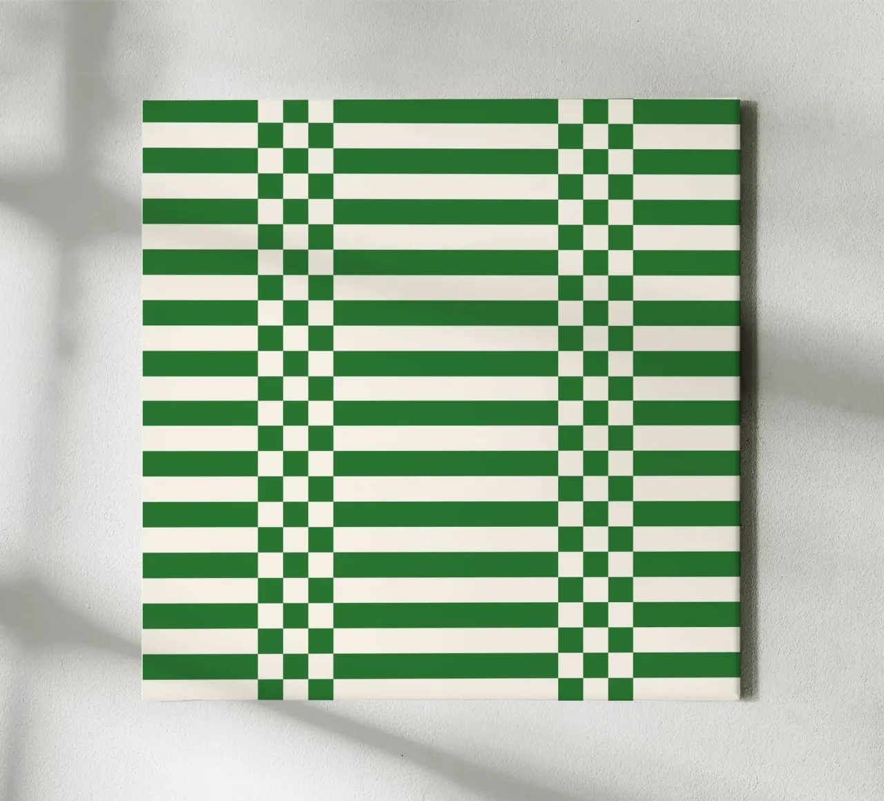 Green checks and lines tela con Cornice a cassetta da TijanaArtStudio88