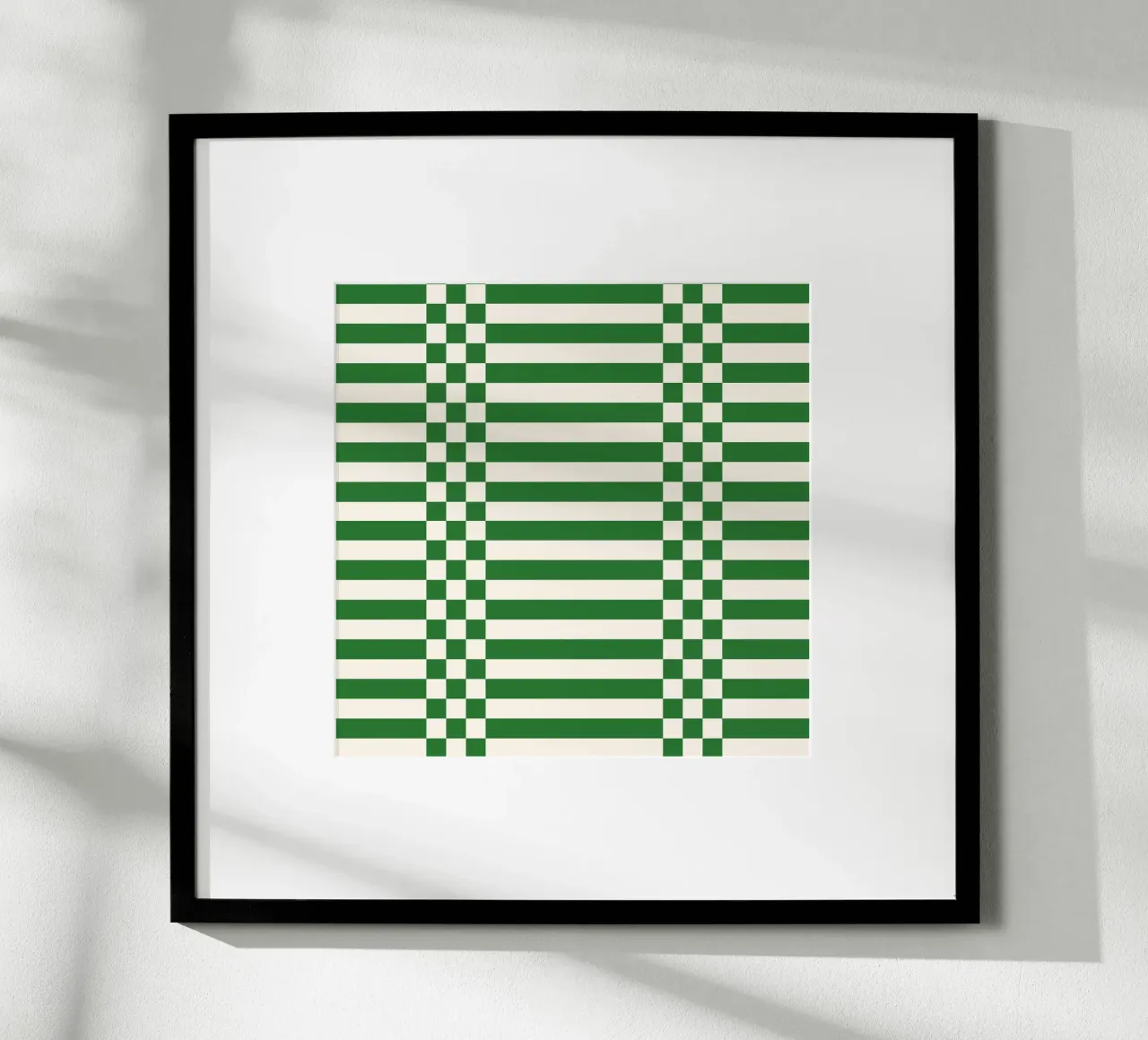 Green checks and lines poster con telaio in alluminio da TijanaArtStudio88