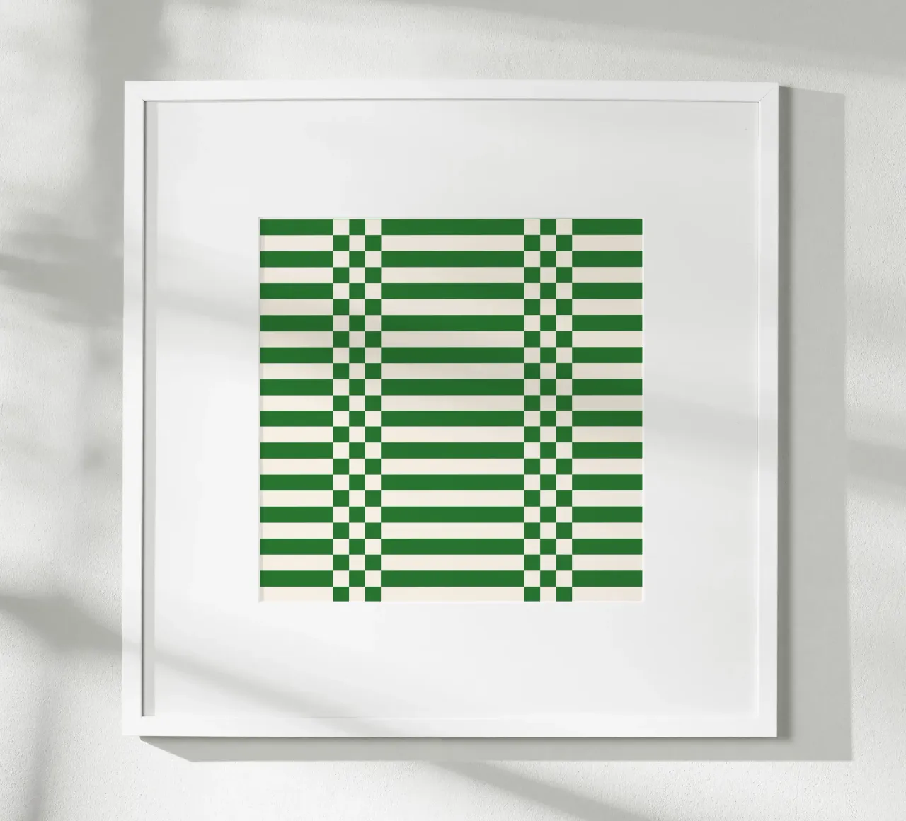 Green checks and lines poster con telaio in alluminio da TijanaArtStudio88