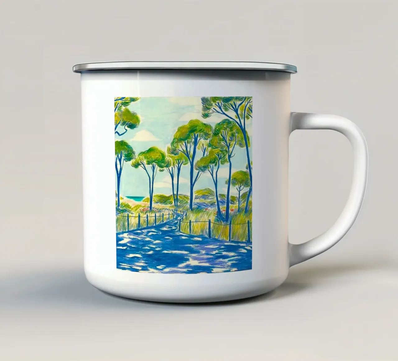 green leaves landscape open space tazza in smalto da mip of map
