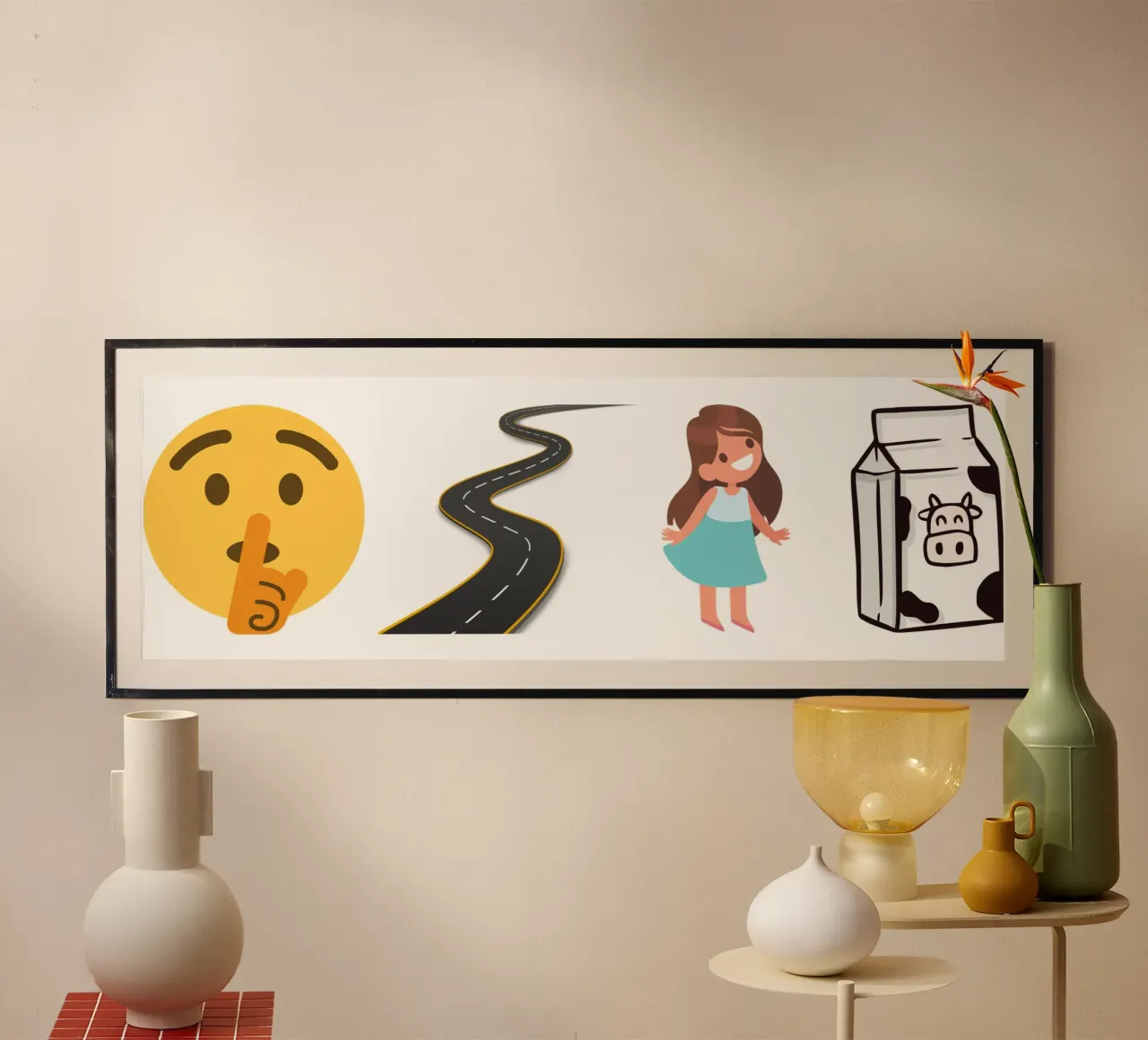 Ciúnas bóthar cailín bainne - Irish Language Gifts poster con telaio in legno da Melty Shirts