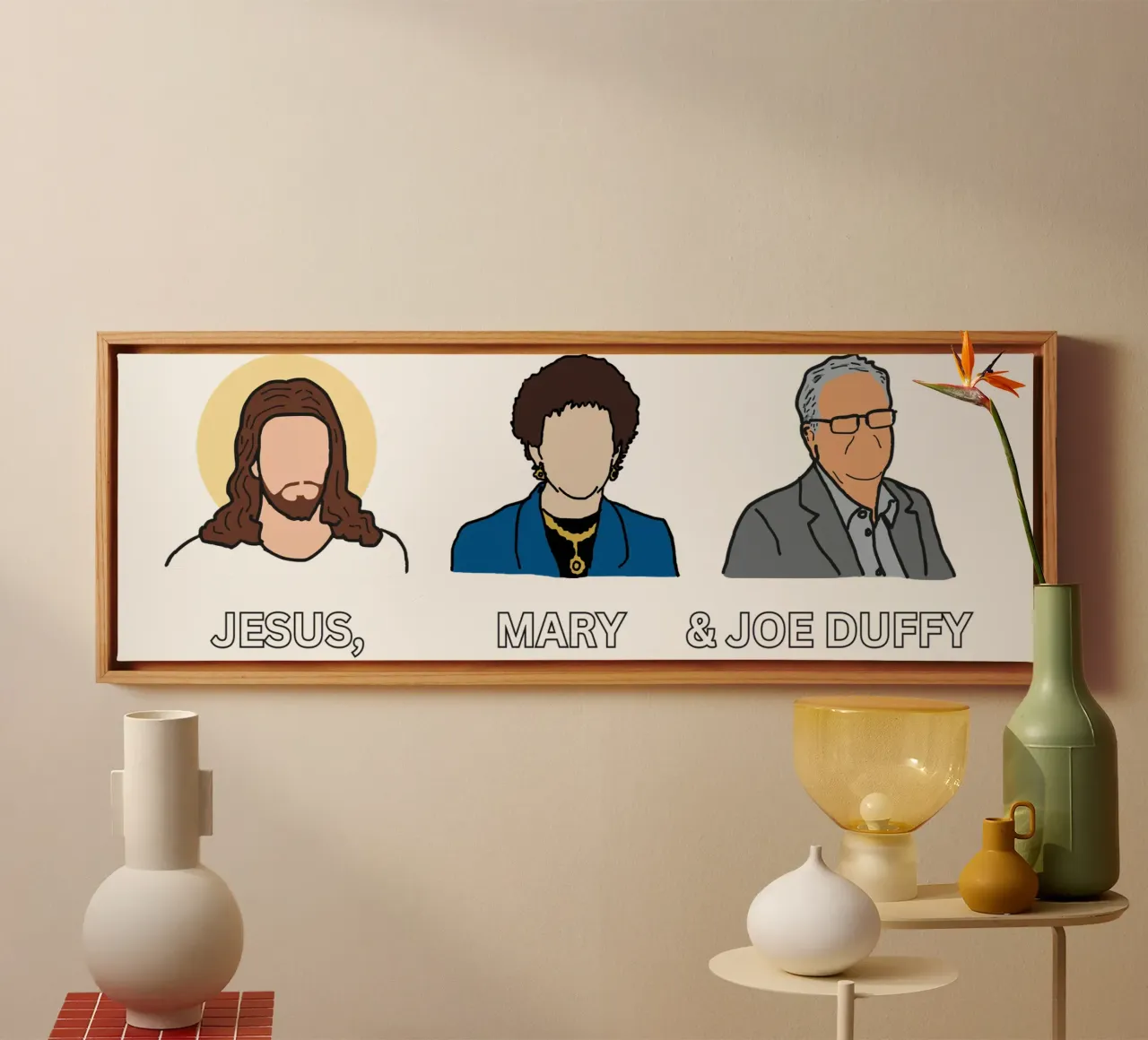 JESUS, MARY AND JOE DUFFY - Support Squad tela con Cornice a cassetta da Melty Shirts