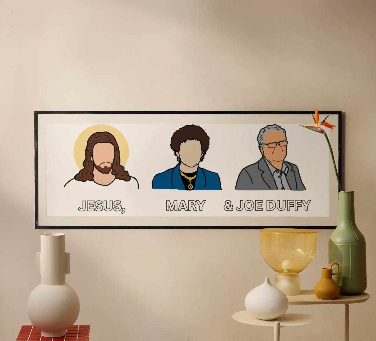 JESUS, MARY AND JOE DUFFY - Support Squad poster con telaio in plastica da Melty Shirts