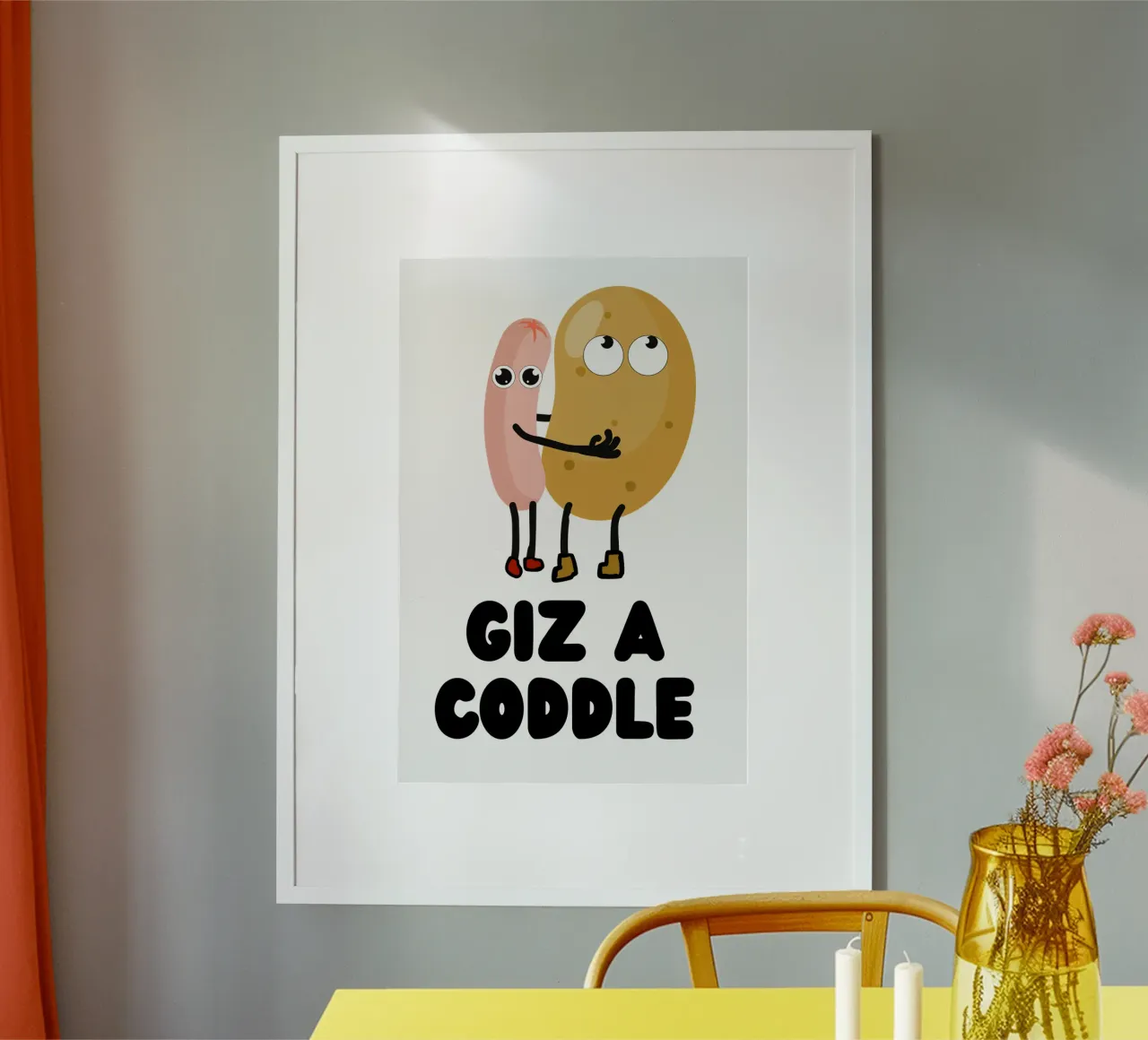 Giz a Coddle - Irish humour gifts poster con telaio in alluminio da Melty Shirts