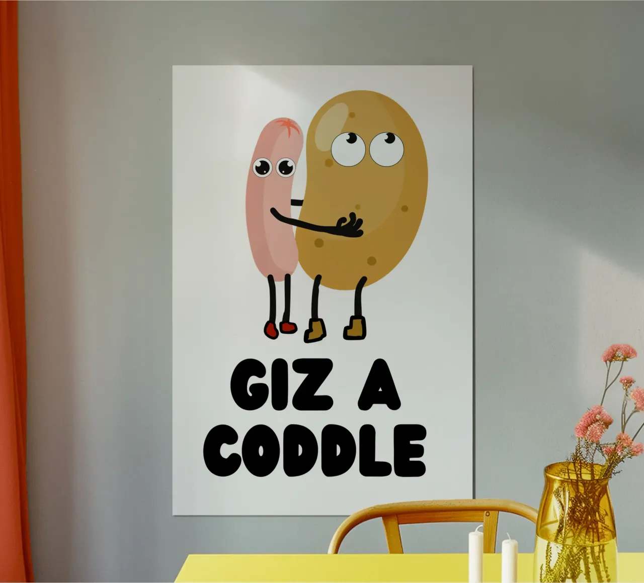 Giz a Coddle - Irish humour gifts poster con telaio in alluminio da Melty Shirts