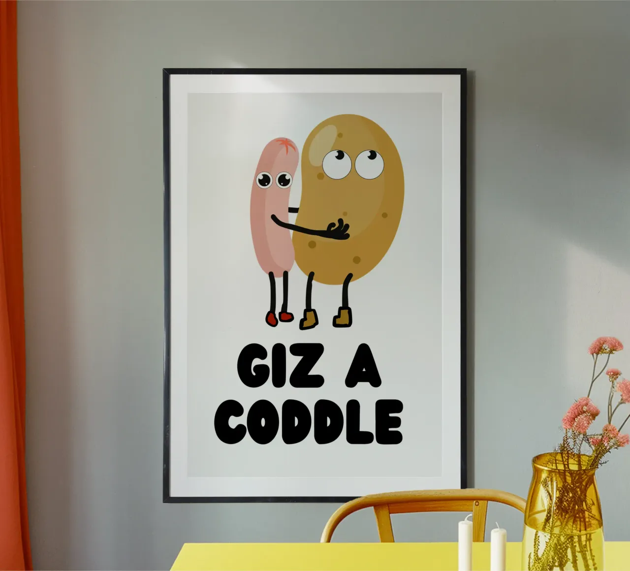 Giz a Coddle - Irish humour gifts poster con telaio in alluminio da Melty Shirts