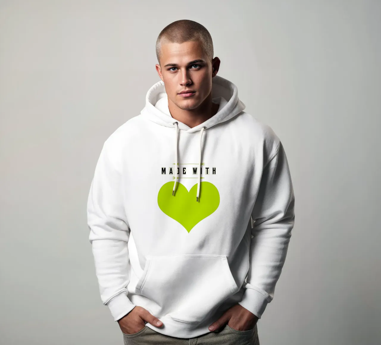 Made with heart Green felpa con cappuccio da TijanaArtStudio88