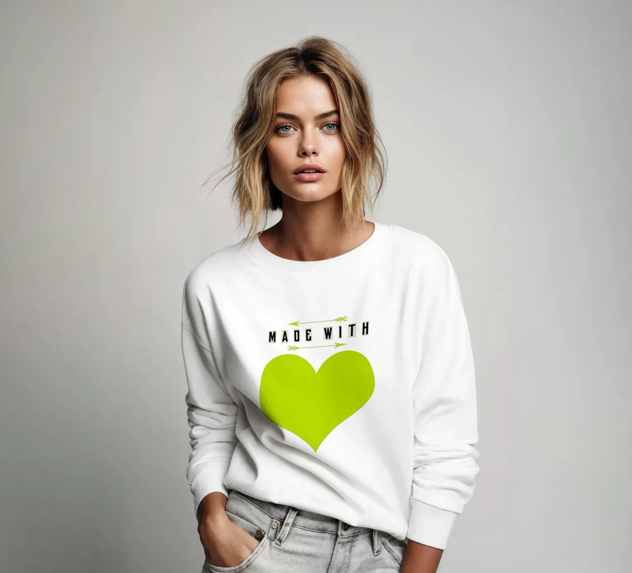 Made with heart Green felpa da TijanaArtStudio88
