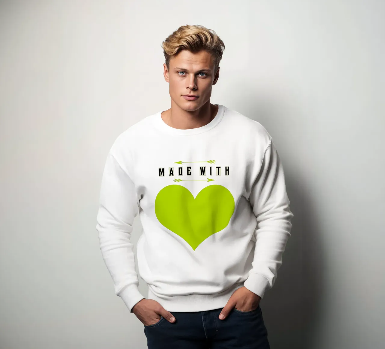 Made with heart Green felpa da TijanaArtStudio88