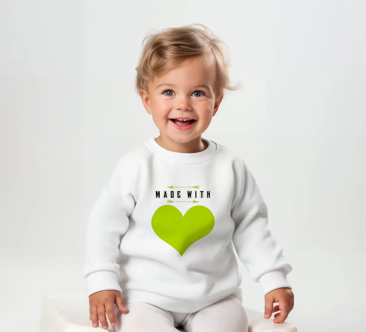Made with heart Green felpa neonato da TijanaArtStudio88