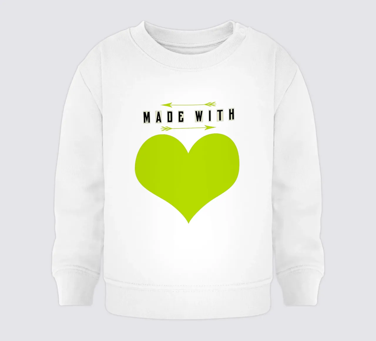Made with heart Green felpa neonato da TijanaArtStudio88