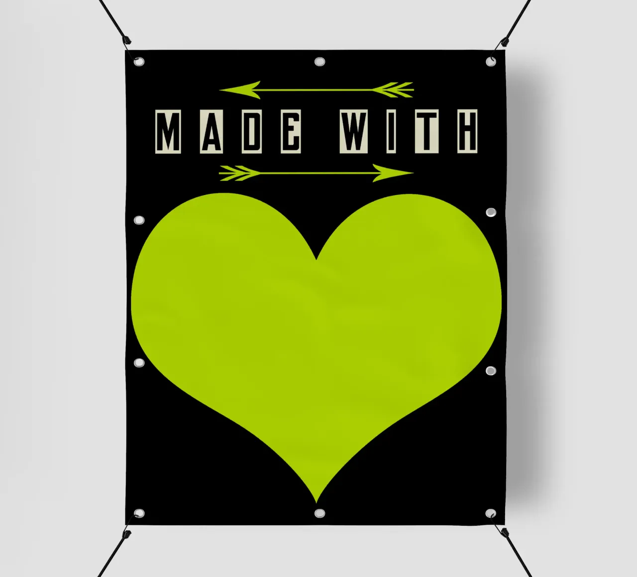 Made with heart Green telo in pvc da TijanaArtStudio88