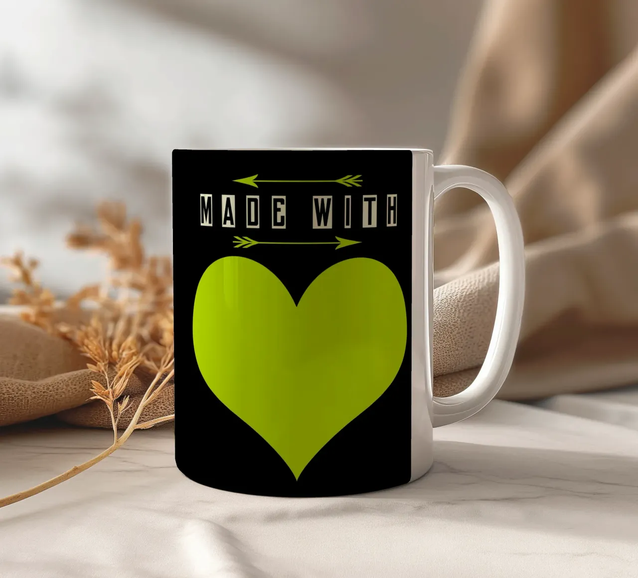 Made with heart Green tazza in ceramica da TijanaArtStudio88
