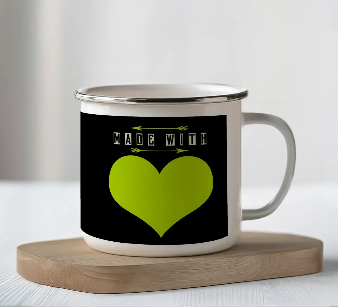 Made with heart Green tazza in smalto da TijanaArtStudio88