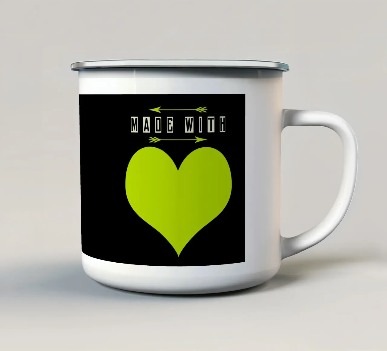 Made with heart Green tazza in smalto da TijanaArtStudio88
