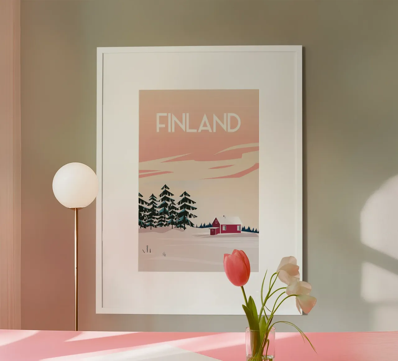 Finland poster con telaio in alluminio da Wendy Wharton