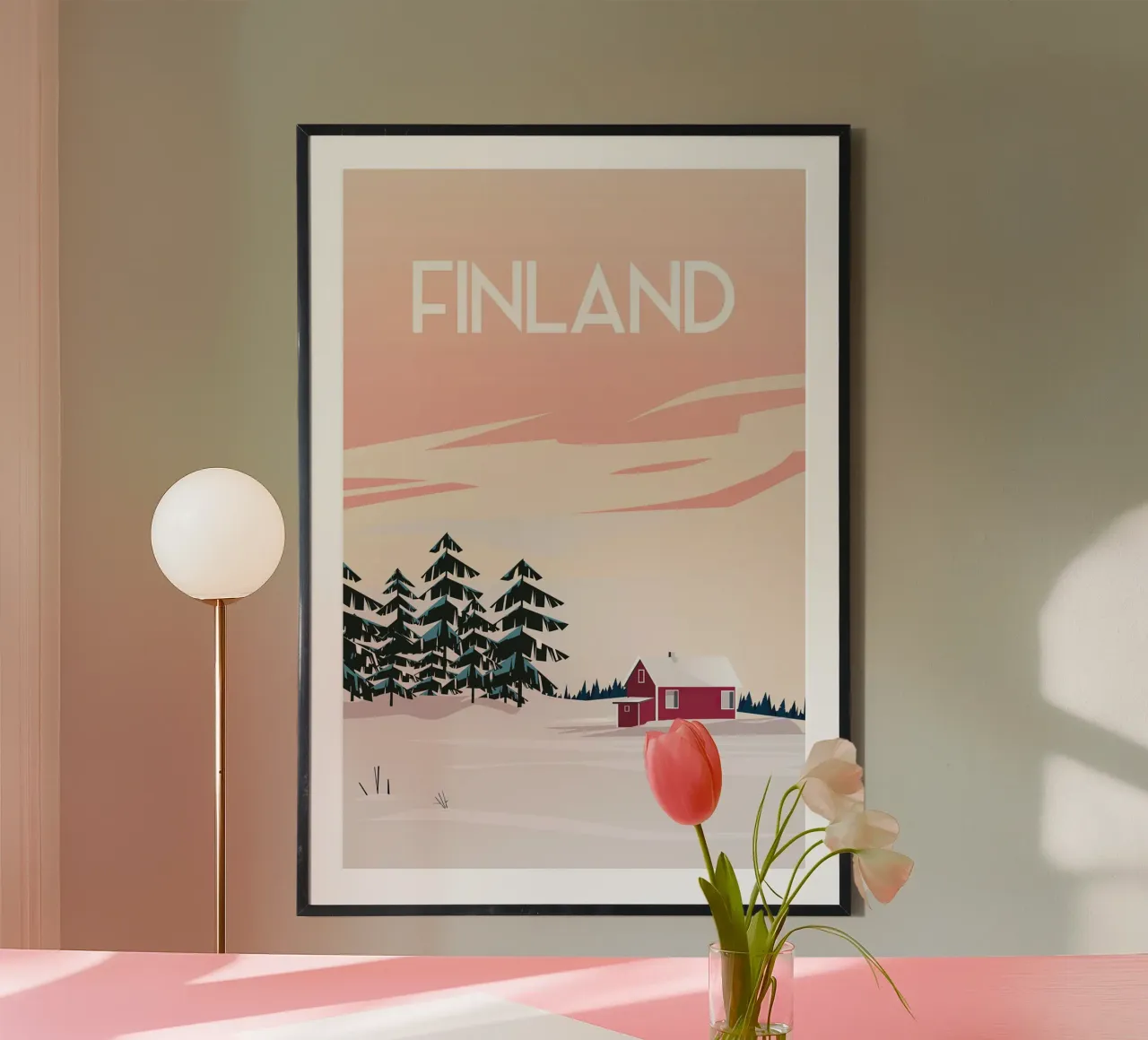 Finland poster con telaio in alluminio da Wendy Wharton