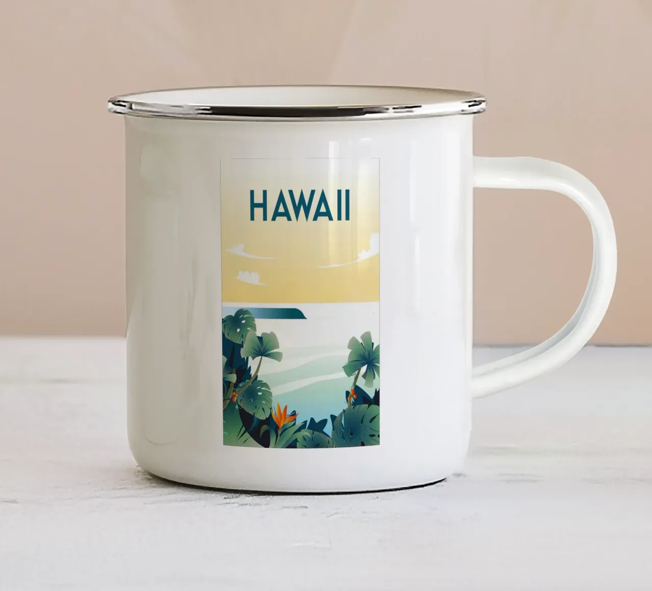 Hawaii tazza in smalto da Wendy Wharton