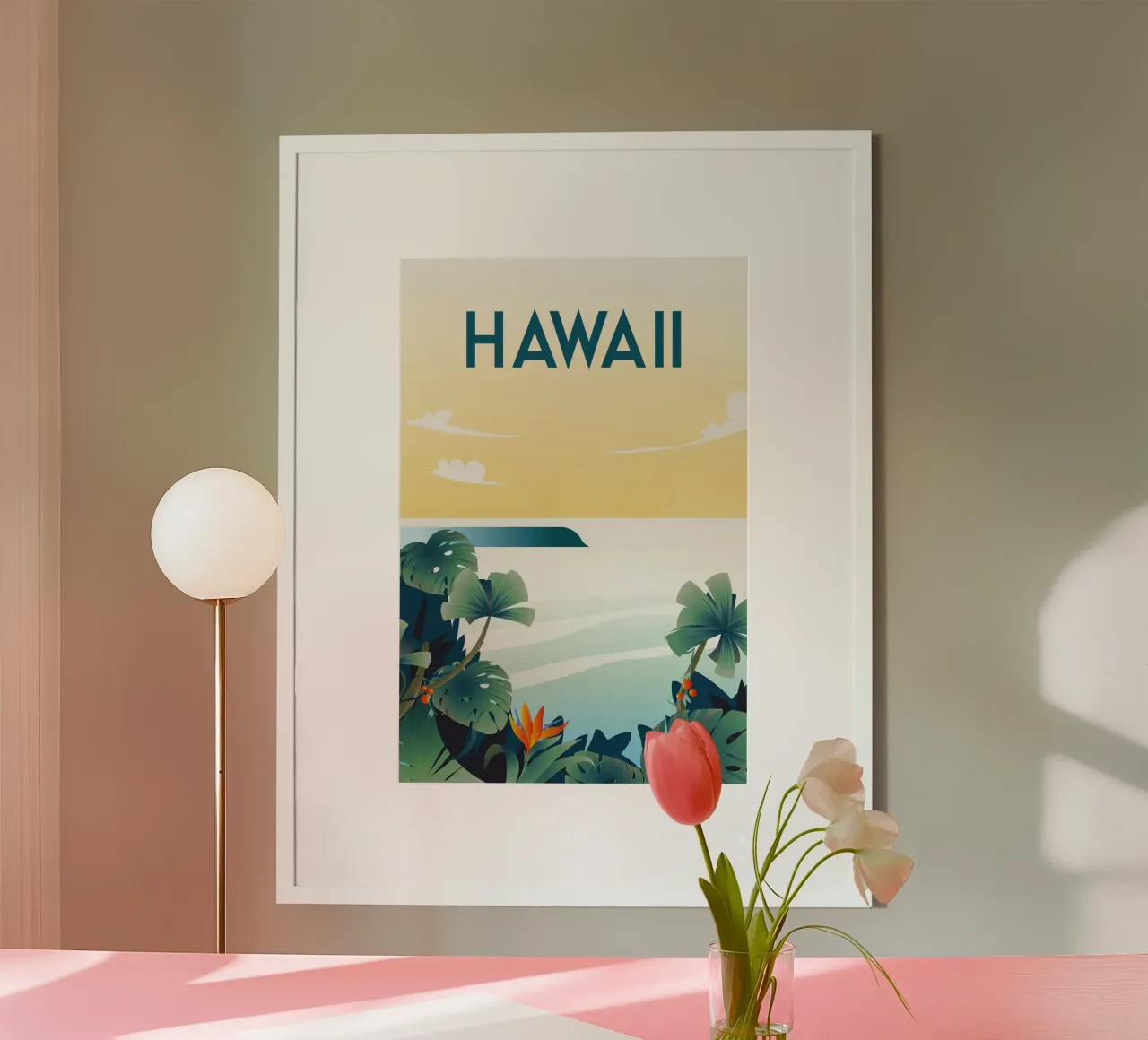 Hawaii poster con telaio in alluminio da Wendy Wharton