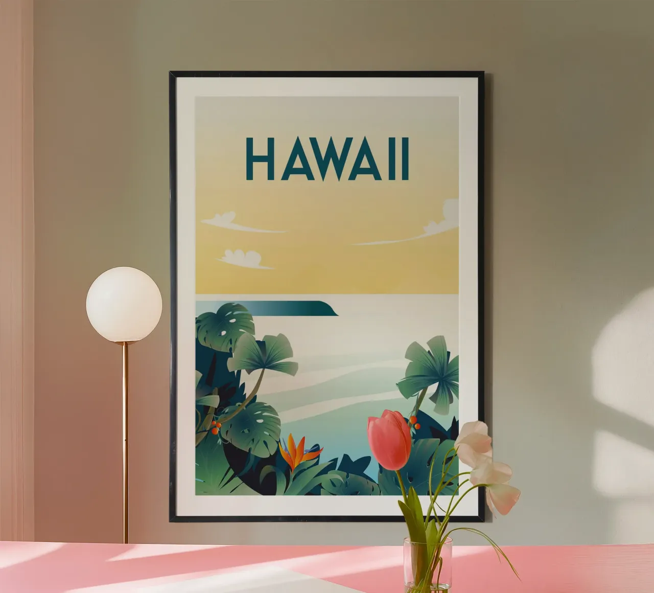 Hawaii poster con telaio in alluminio da Wendy Wharton
