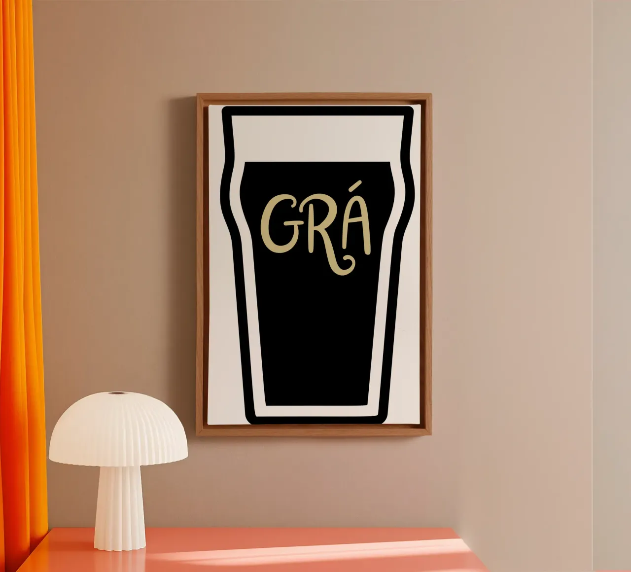 Grá for a Pint - Irish Language Gifts tela con Cornice a cassetta da Melty Shirts