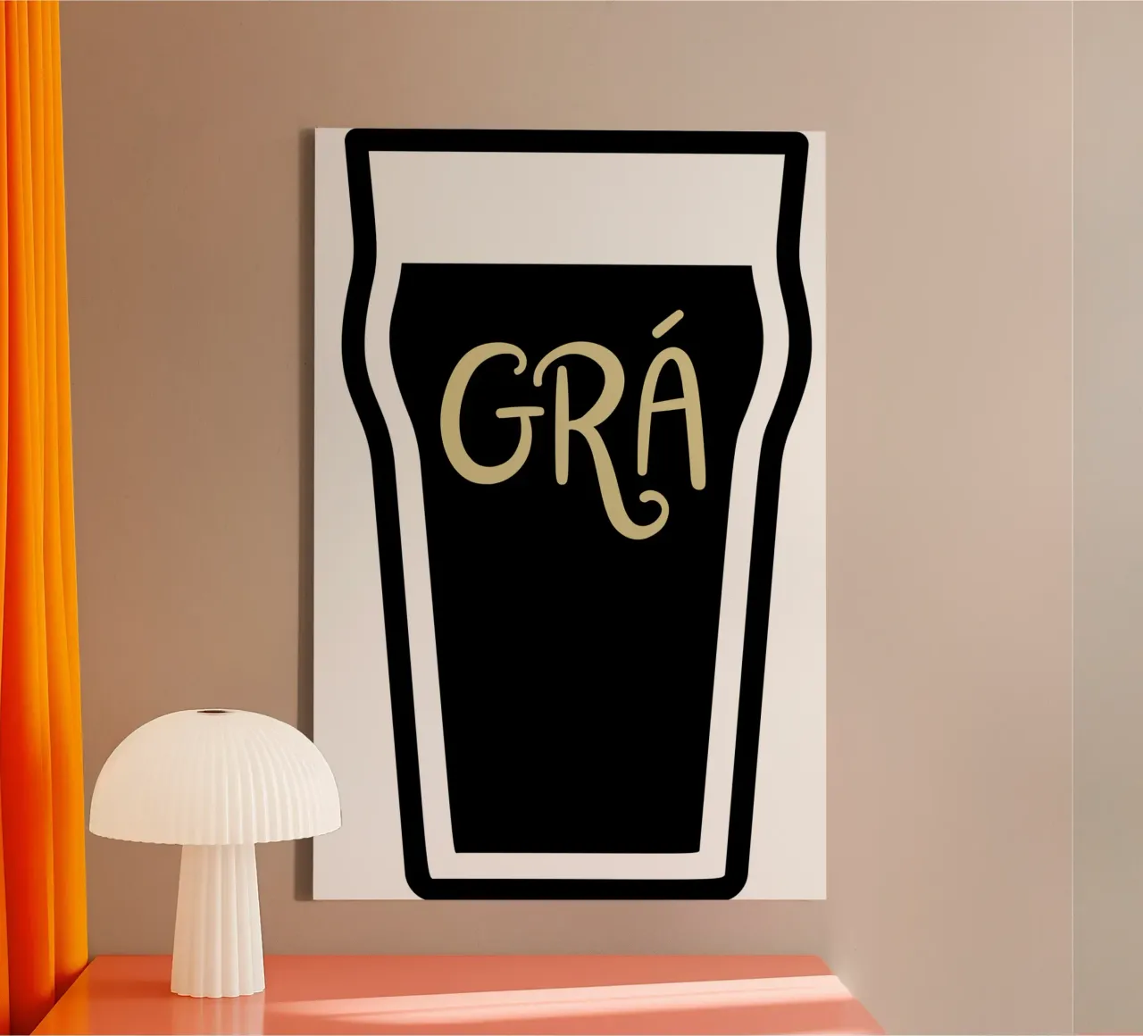 Grá for a Pint - Irish Language Gifts tela con Cornice a cassetta da Melty Shirts