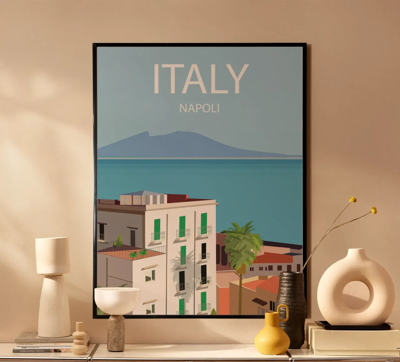 Napoli poster con telaio in alluminio da Wendy Wharton