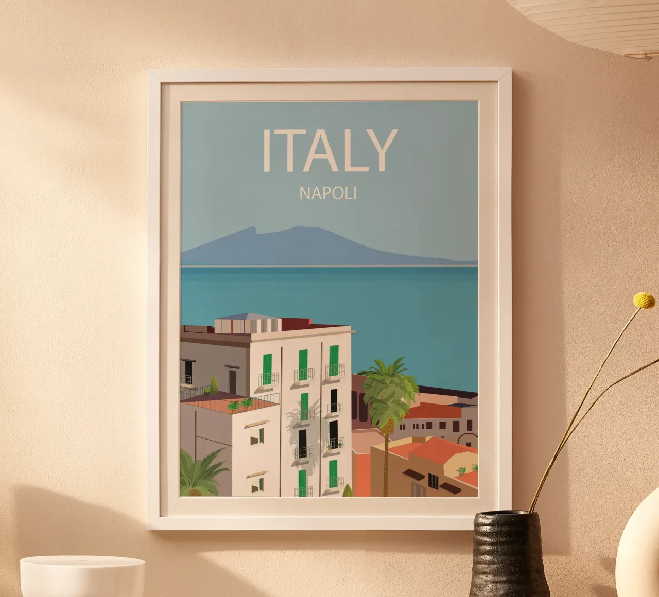 Napoli poster con telaio in alluminio da Wendy Wharton