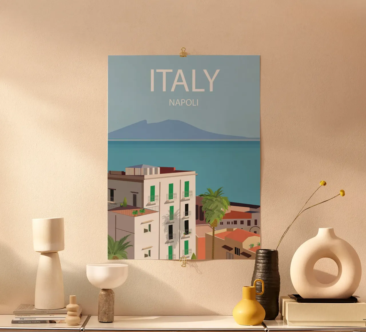 Napoli poster con telaio in alluminio da Wendy Wharton