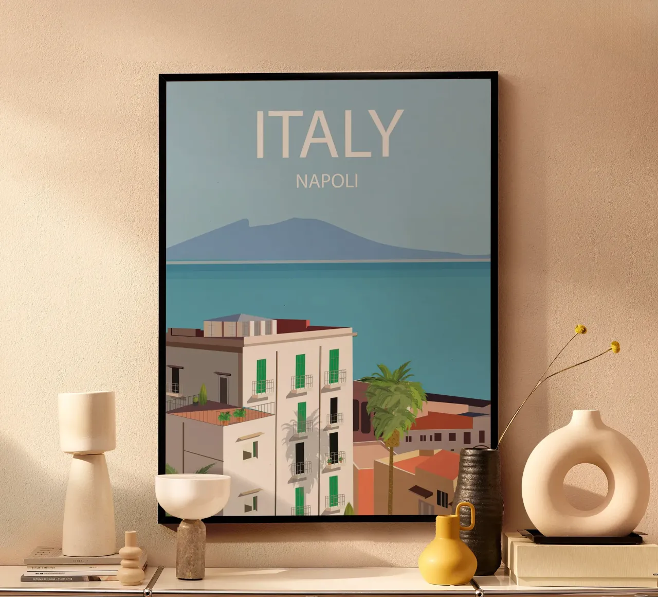 Napoli poster con telaio in alluminio da Wendy Wharton
