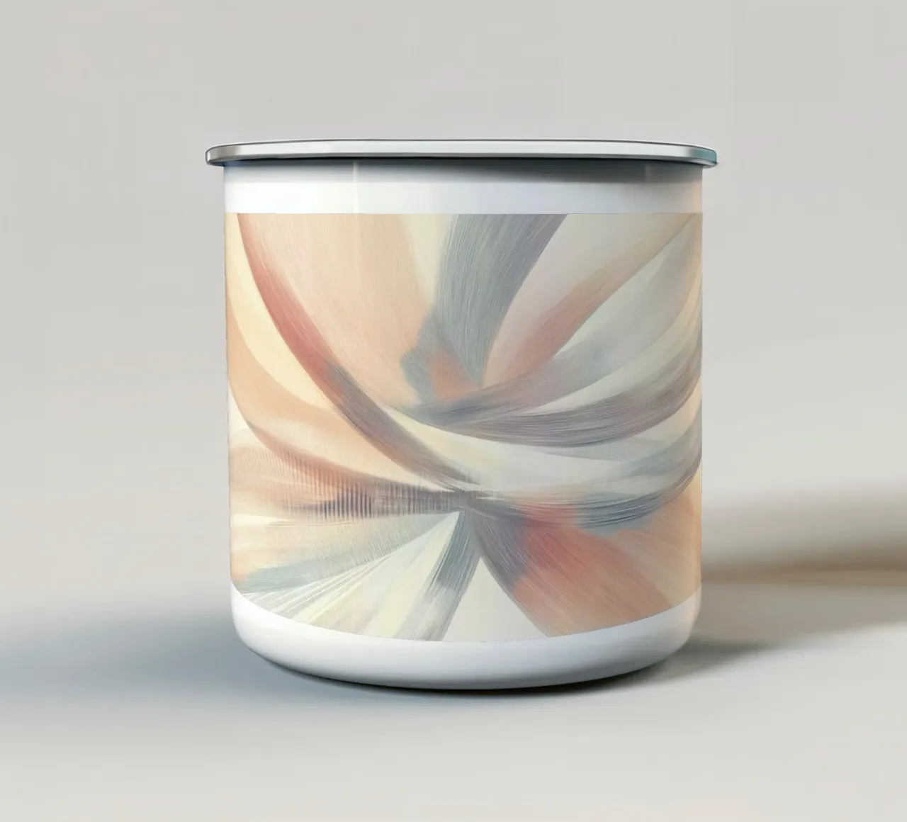 Forme astratte in colori tenui tazza in smalto da Imagine