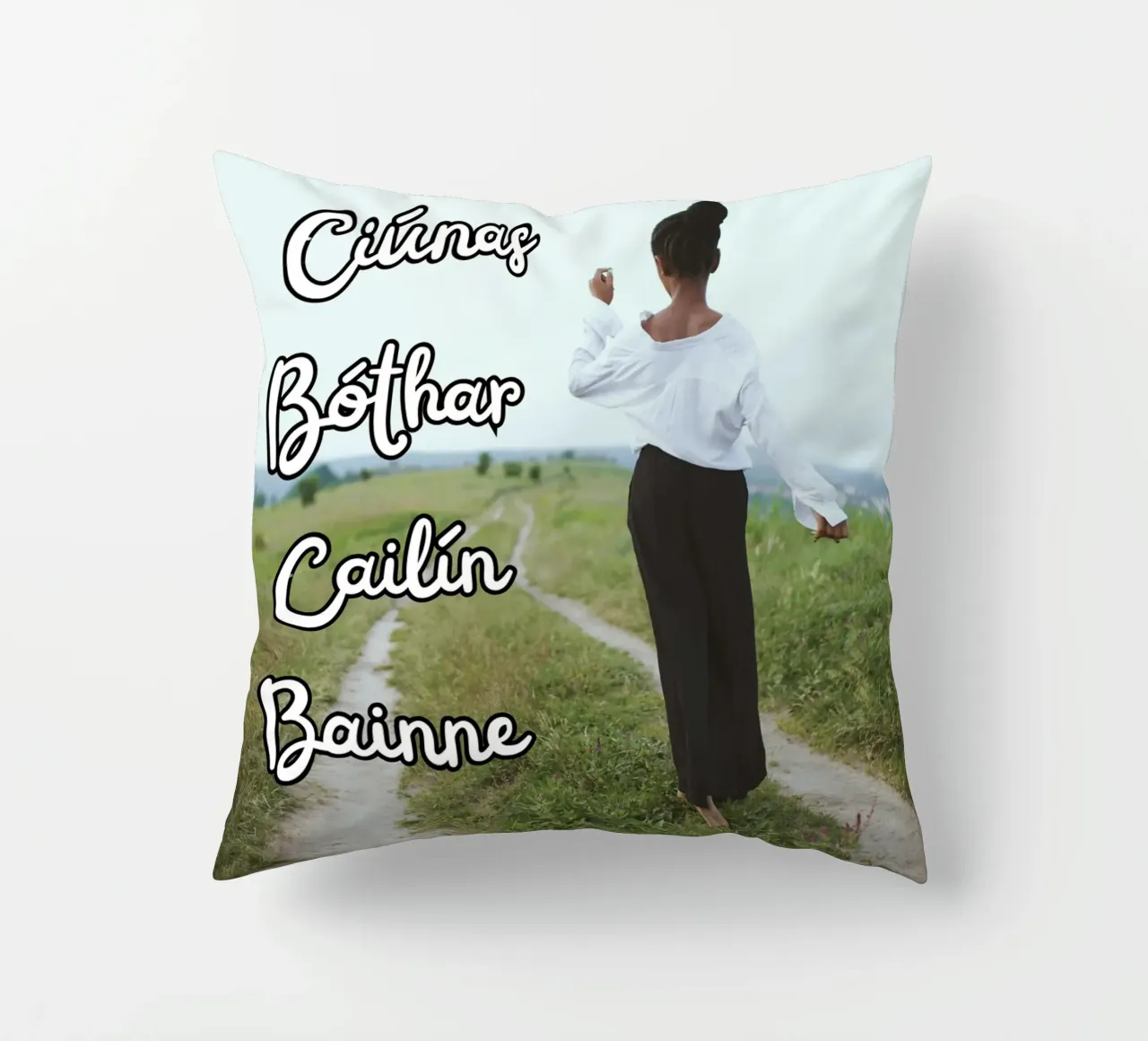 Ciúnas bóthar cailín bainne - Irish Language art cuscino da Melty Shirts