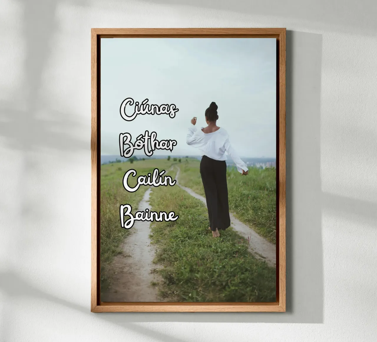 Ciúnas bóthar cailín bainne - Irish Language art tela con Cornice a cassetta da Melty Shirts