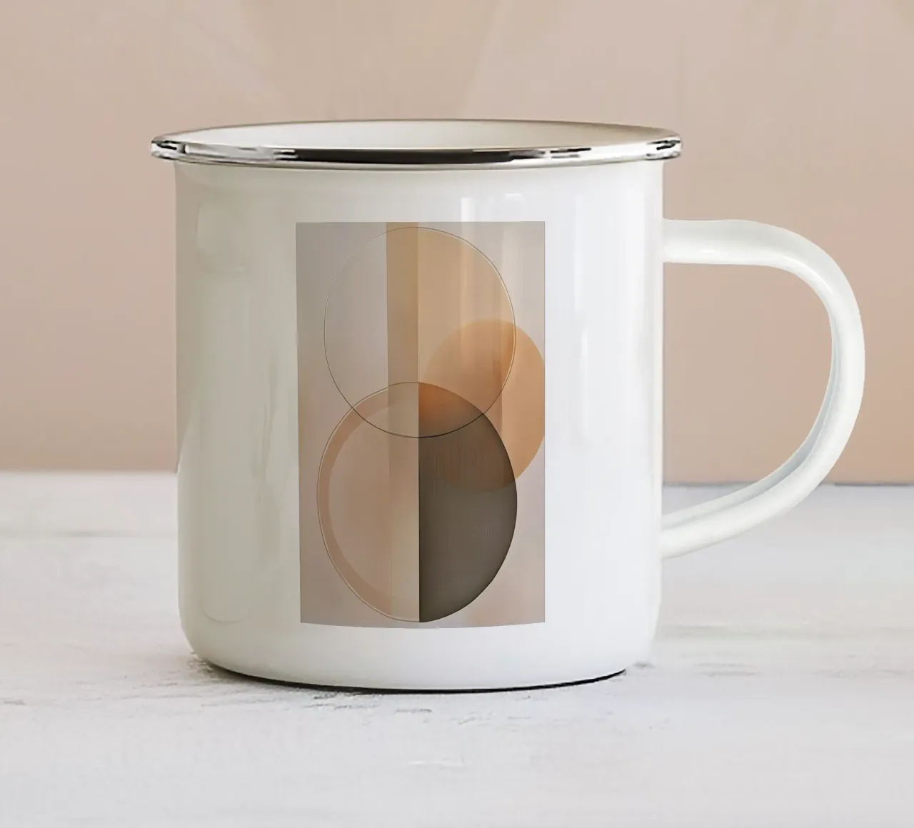 Forme astratte nei colori della sabbia tazza in smalto da Imagine