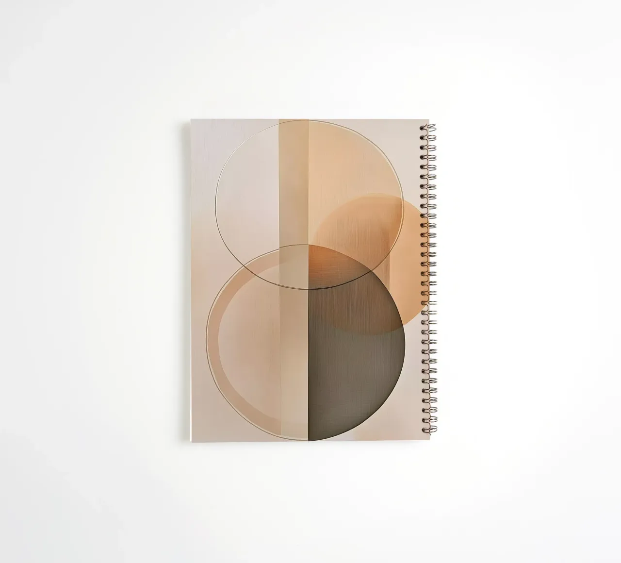 Abstract shapes in sand colors spiral notebook by Imagine