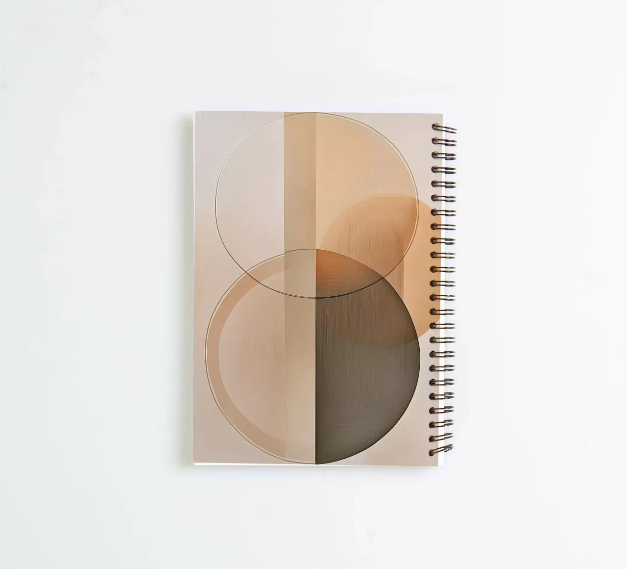Abstract shapes in sand colors spiral notebook by Imagine