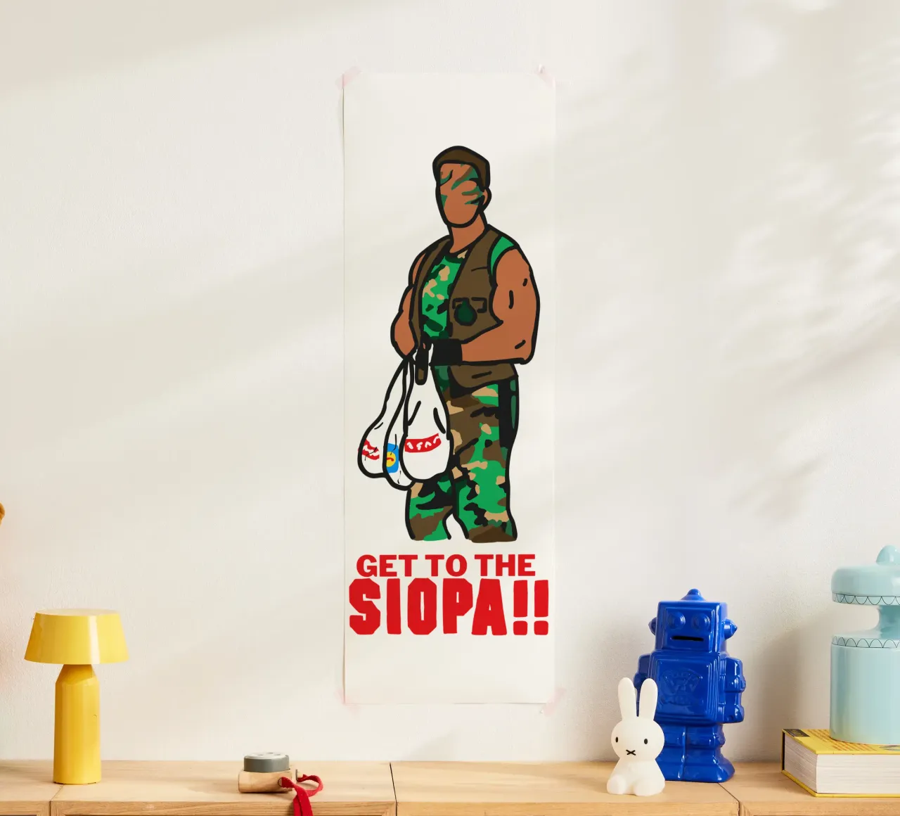 Get to the Siopa - Irish Language Gifts poster con telaio in alluminio da Melty Shirts