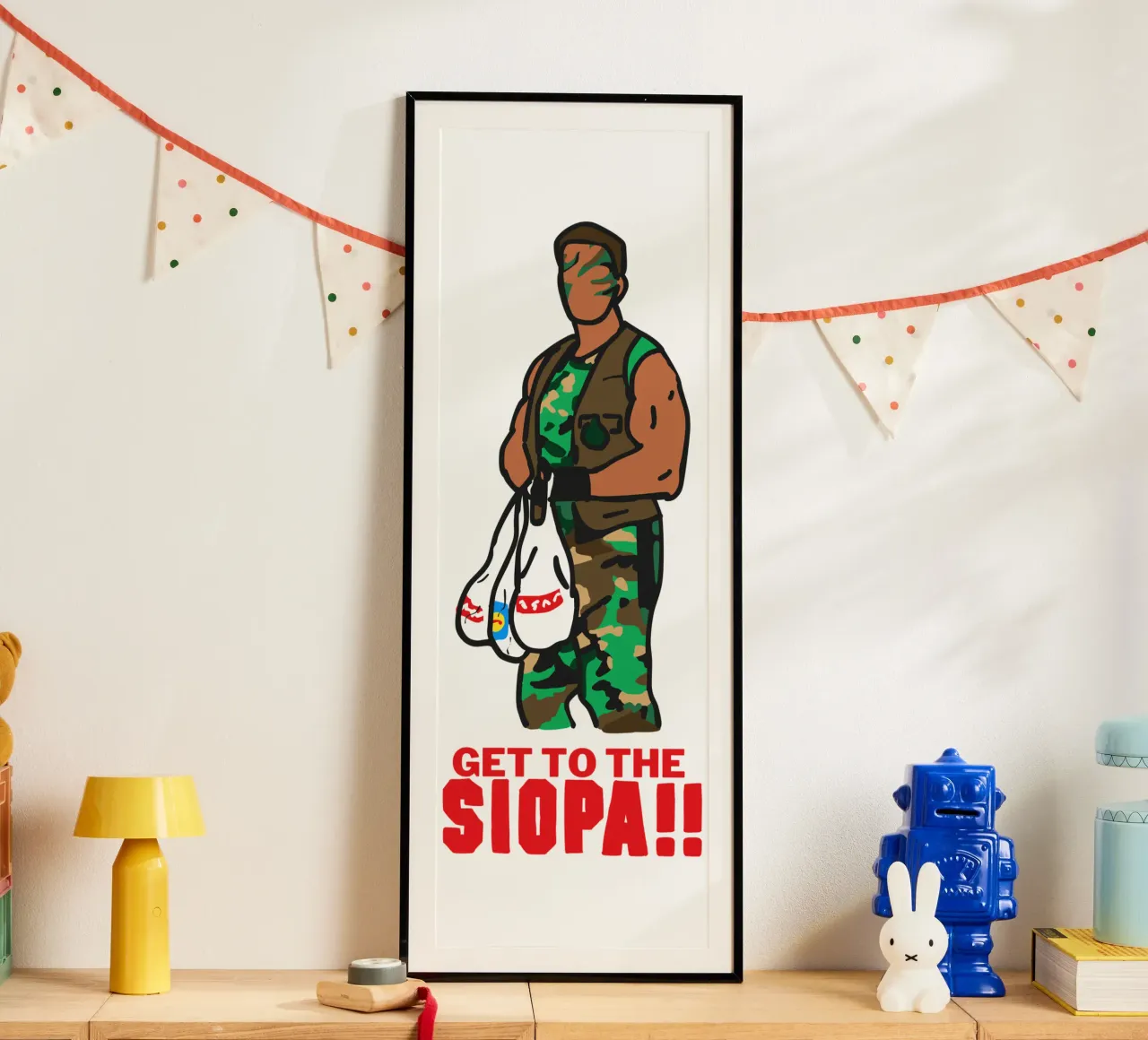 Get to the Siopa - Irish Language Gifts poster con telaio in alluminio da Melty Shirts
