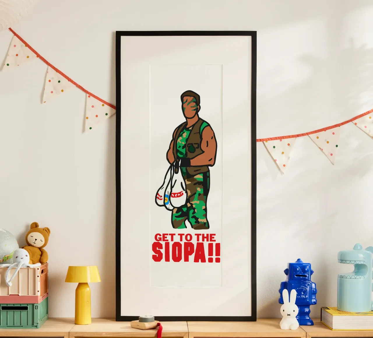 Get to the Siopa - Irish Language Gifts poster con telaio in alluminio da Melty Shirts