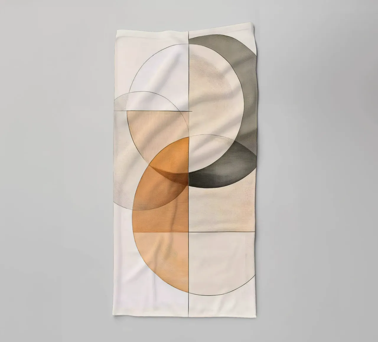 Abstract shapes in sand colors towel by Imagine