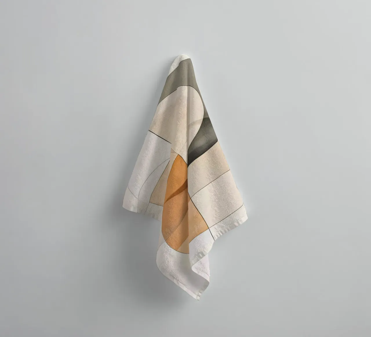 Abstract shapes in sand colors towel by Imagine