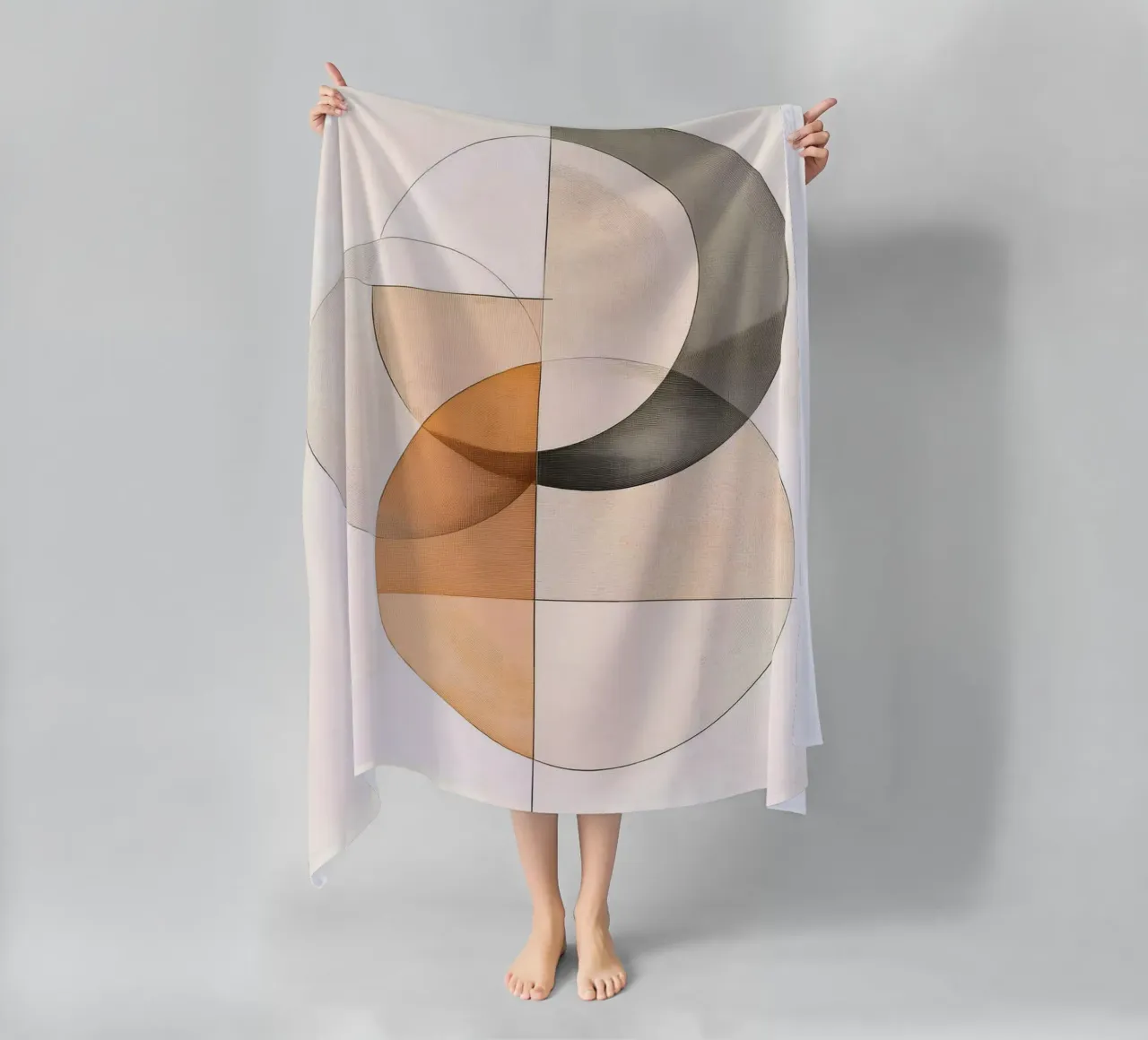 Formes abstraites dans les couleurs du sable serviette de plage de Imagine