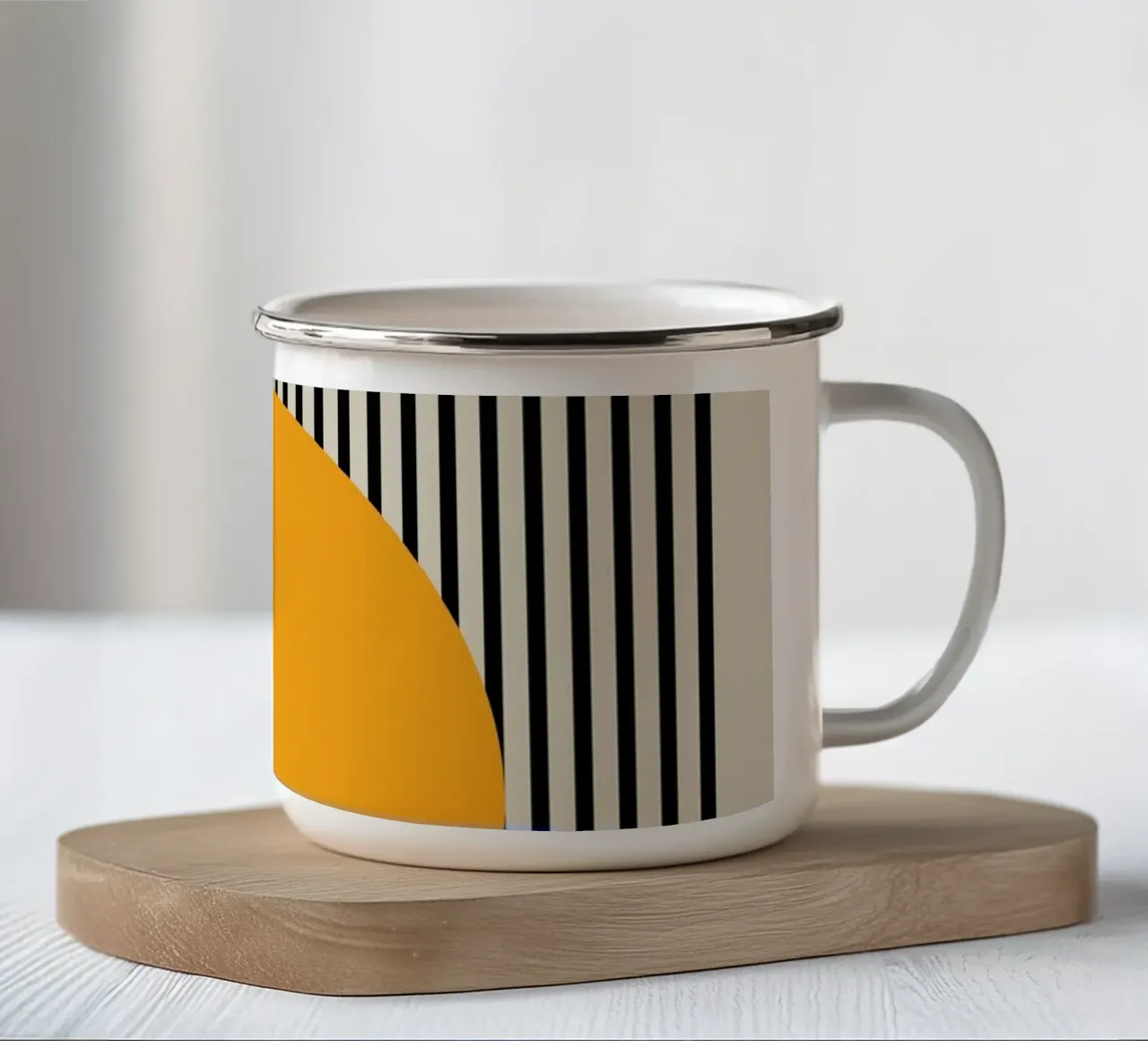 Bauhaus 1923 | Minimal Stripe Circle Poster tazza in smalto da Studio Vibe