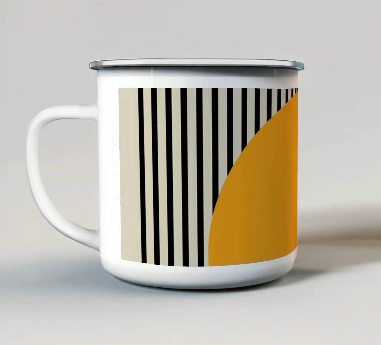 Bauhaus 1923 | Minimal Stripe Circle Poster tazza in smalto da Studio Vibe